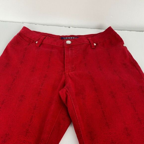 Lexi Jeans Womens Size 6 Straight Leg Red Stretch Cotton Blend Comfort Used - Picture 4 of 16